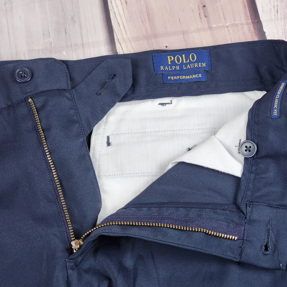 Polo Ralph Lauren Performance Chino Shorts‎ Mens 32 Navy Blue Lightweight 10
